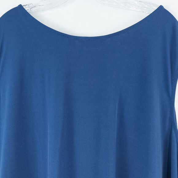 Susan Graver Everyday Liquid Knit Sleeveless Top Two Way Cowl Womens 4X Blue - Picture 9 of 13